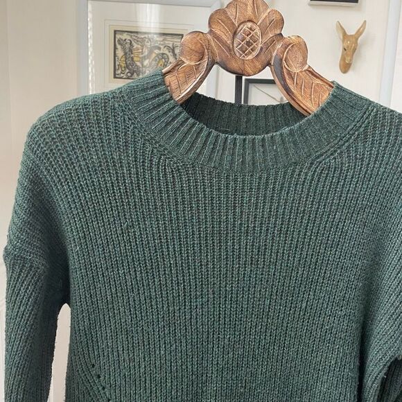 BP Green Lightweight Ribbed Tunic Sweater Oversized S - Picture 2 of 8